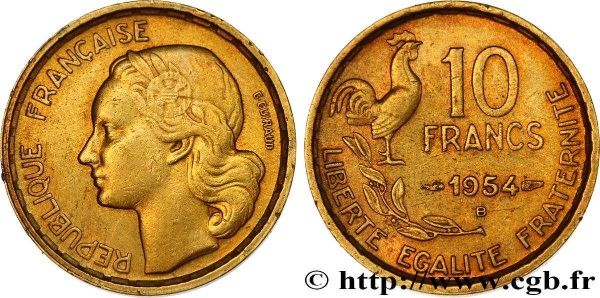 10 francs Guiraud 1954 Beaumont-Le-Roger F.363/11 TTB45 