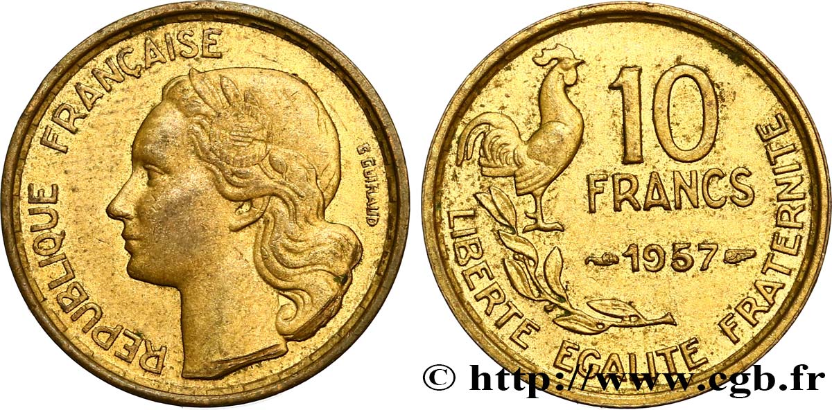 10 francs Guiraud 1957  F.363/13 AU52 