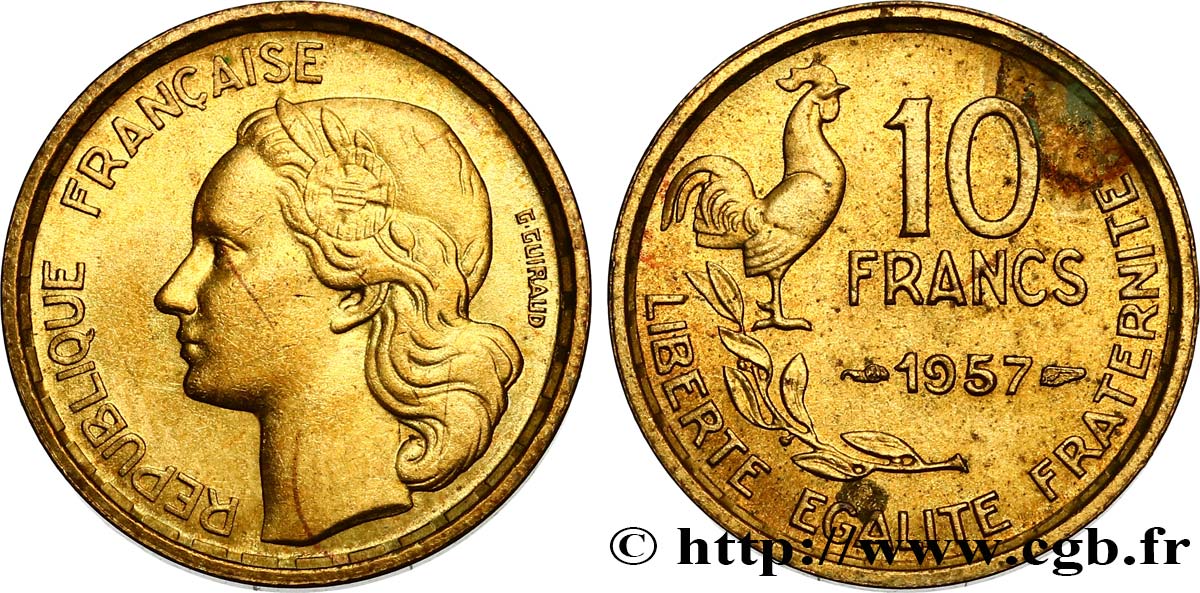 10 francs Guiraud 1957  F.363/13 AU52 
