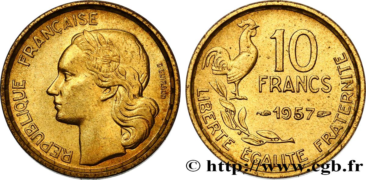 10 francs Guiraud 1957  F.363/13 MS60 
