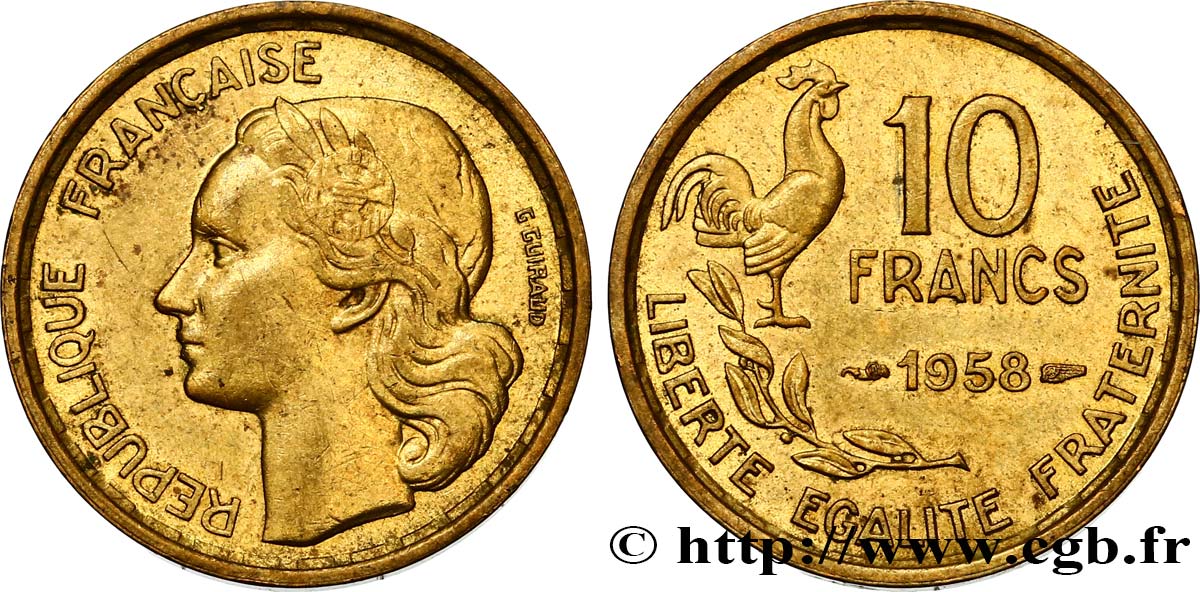 10 francs Guiraud 1958  F.363/14 AU52 