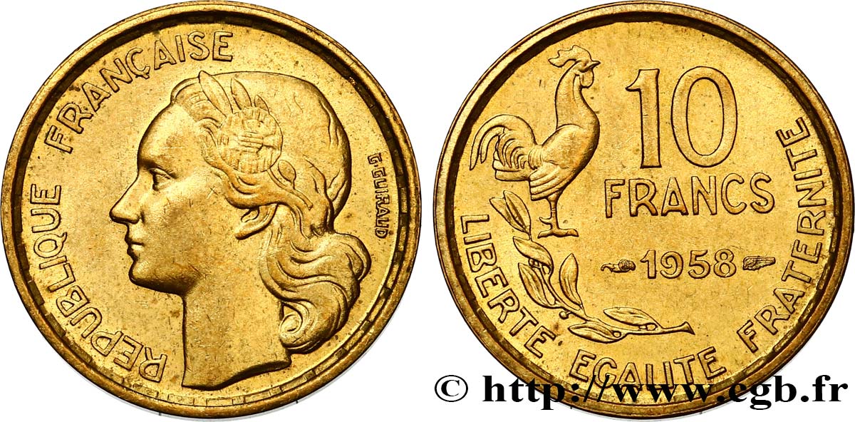 10 francs Guiraud 1958  F.363/14 VZ58 