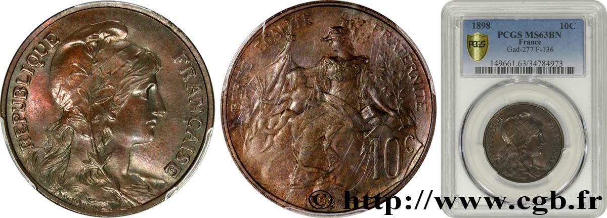 10 centimes Daniel-Dupuis 1898  F.136/5 SPL63 PCGS