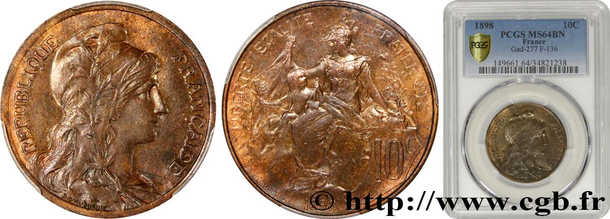 10 centimes Daniel-Dupuis 1898  F.136/5 SPL64 PCGS