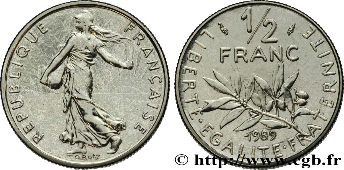 1/2 franc Semeuse 1989 Pessac F.198/28 MS 