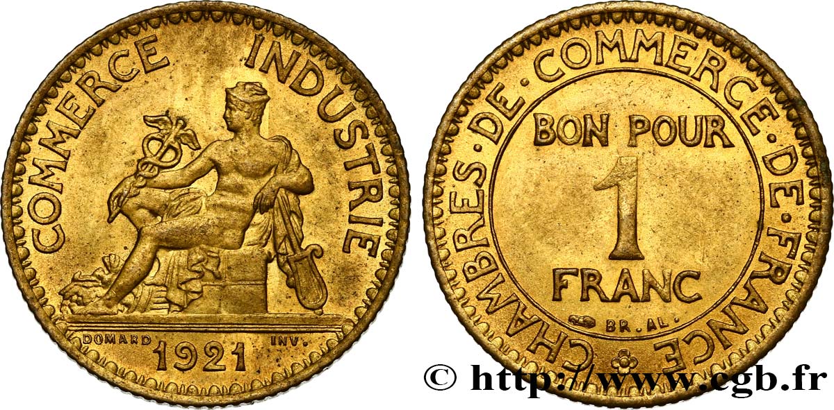 1 franc Chambres de Commerce 1921 Paris F.218/3 SUP58 