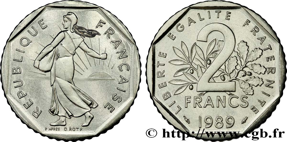 2 francs Semeuse, nickel 1989 Pessac F.272/13 MS 