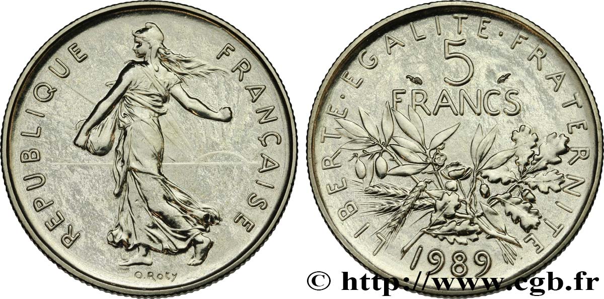 5 francs Semeuse, nickel 1989 Pessac F.341/21 MS 