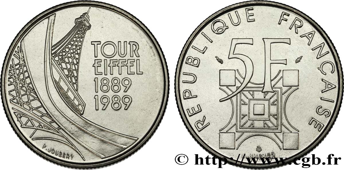 5 francs Tour Eiffel 1989  F.342/2 FDC 