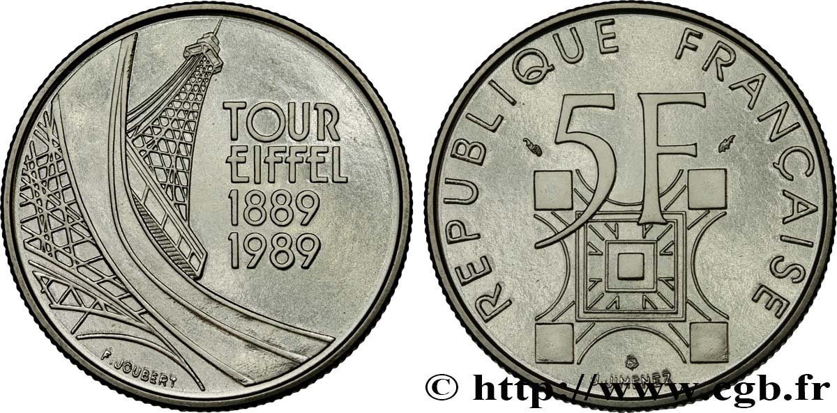 5 francs Tour Eiffel 1989  F.342/2 FDC 