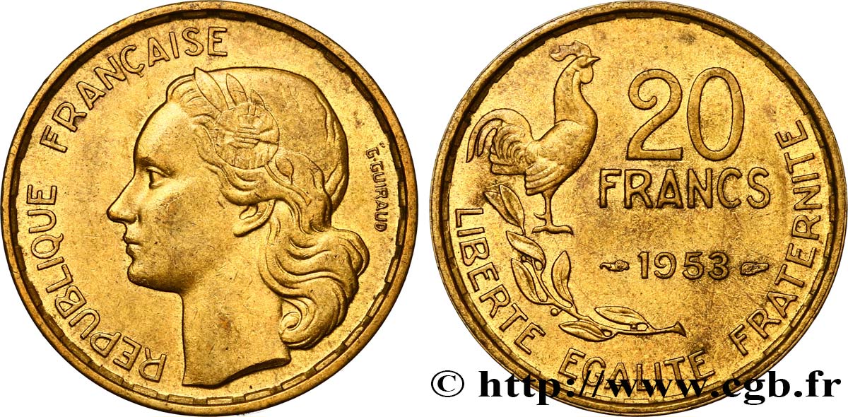 20 francs G. Guiraud 1953  F.402/11 AU52 