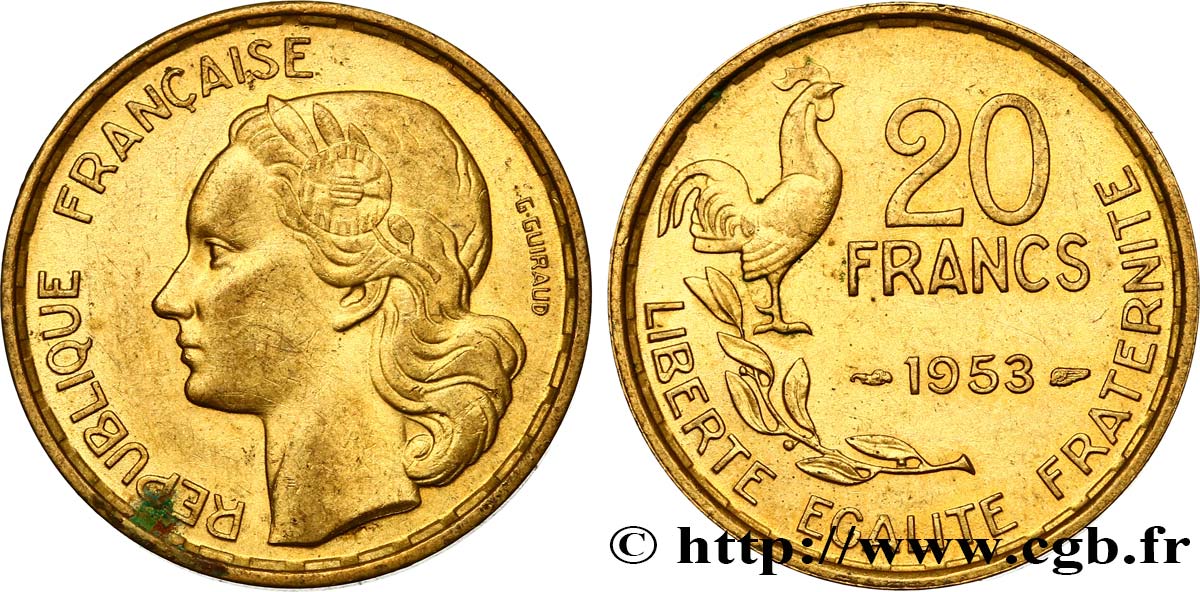 20 francs G. Guiraud 1953  F.402/11 TTB52 