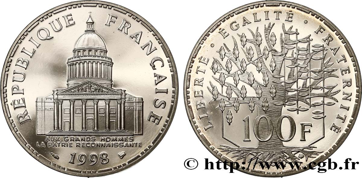 100 francs Panthéon, BE (Belle Épreuve) 1998  F.451/21 FDC 