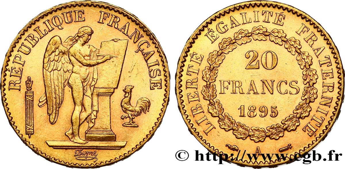 20 francs or Génie, IIIe République 1895 Paris F.533/19 MBC50 