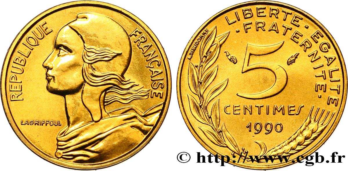 5 centimes Marianne 1990 Pessac F.125/26 MS 