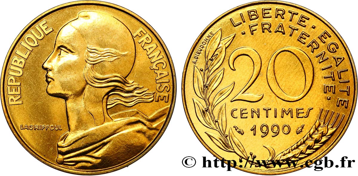 20 centimes Marianne 1990 Pessac F.156/30 MS 
