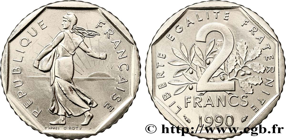 2 francs Semeuse, nickel 1990 Pessac F.272/14 MS 
