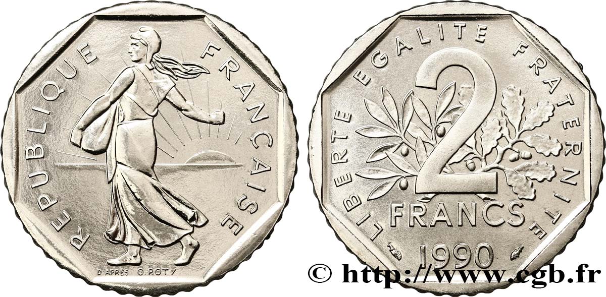 2 francs Semeuse, nickel 1990 Pessac F.272/14 MS 