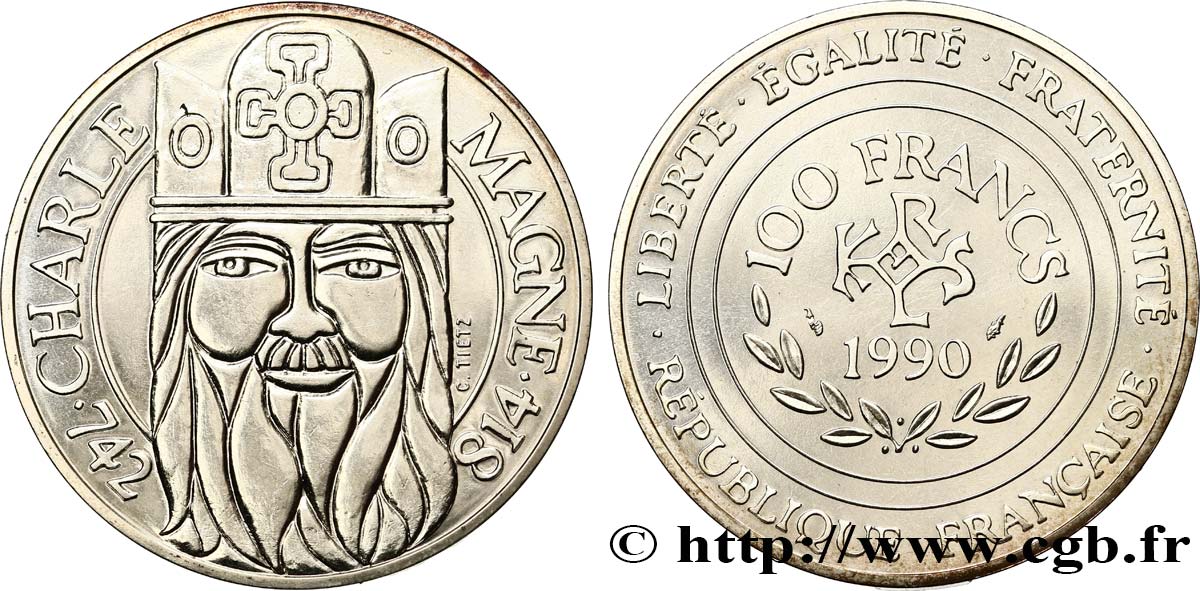 100 francs Charlemagne 1990  F.458/2 FDC 