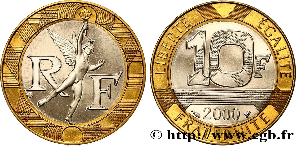 10 francs Génie de la Bastille, BE (Belle Épreuve) 2000 Pessac F.375/17 var. ST 