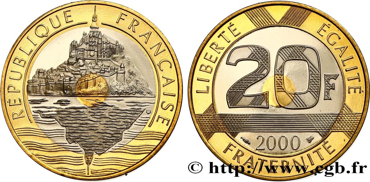20 francs Mont Saint-Michel, BE (Belle Épreuve) 2000 Pessac F.403/16 var. ST 