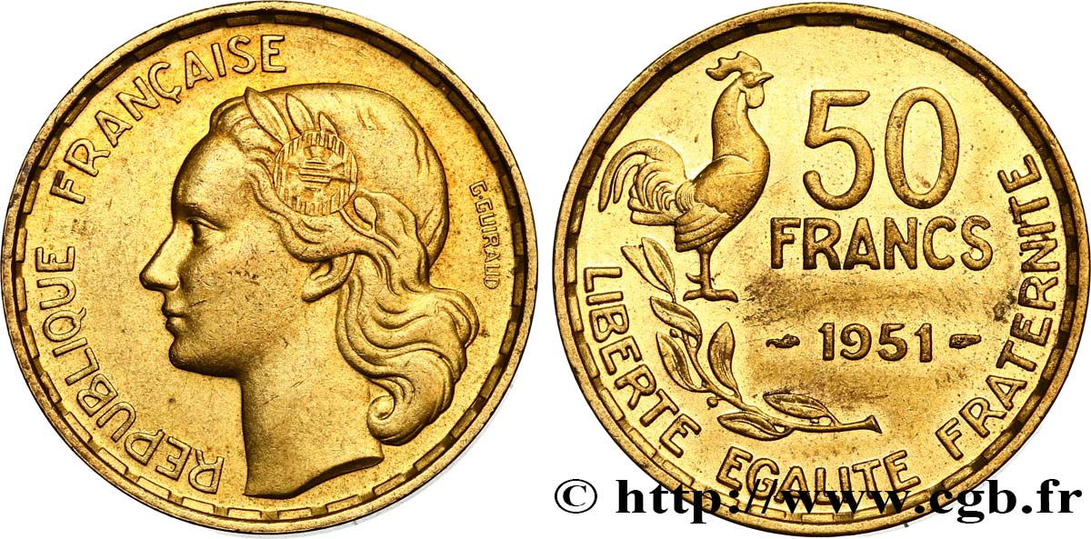 50 francs Guiraud 1951  F.425/5 AU55 