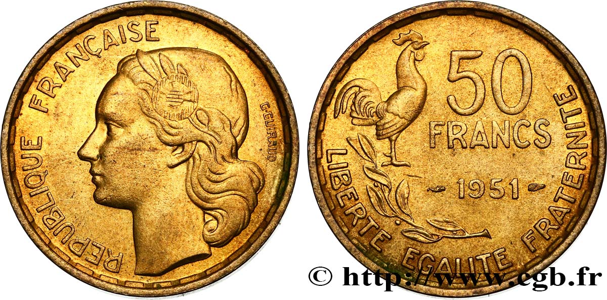 50 francs Guiraud 1951  F.425/5 AU58 