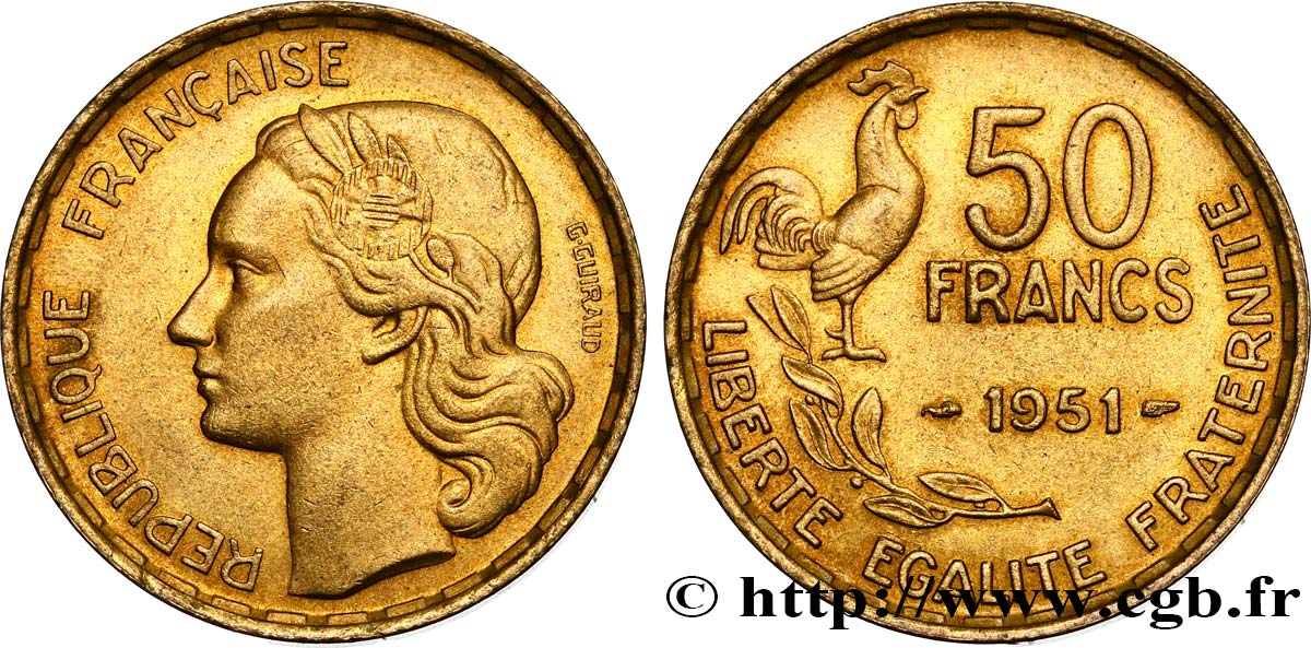 50 francs Guiraud 1951  F.425/5 VZ58 