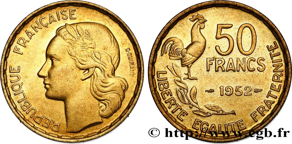 50 francs Guiraud 1952  F.425/8 SPL58 