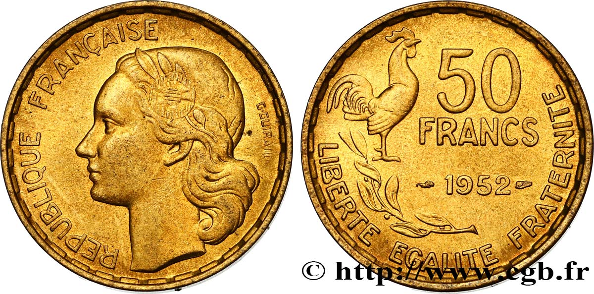 50 francs Guiraud 1952  F.425/8 SPL62 