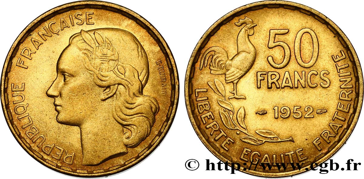 50 francs Guiraud 1952  F.425/8 EBC60 