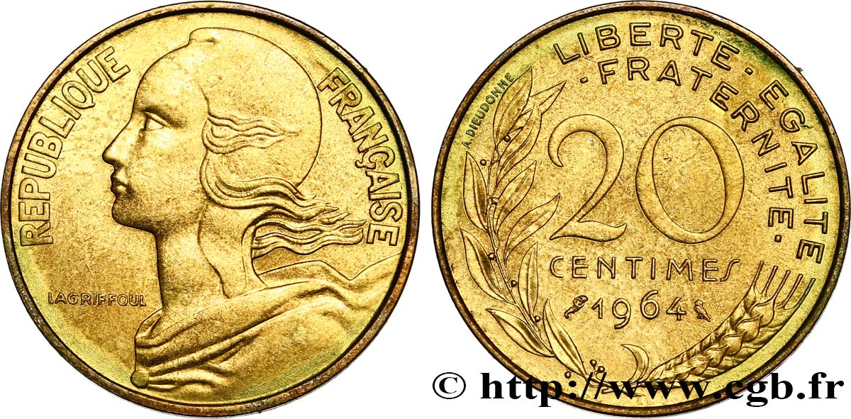 20 centimes Marianne 1964 Paris F.156/4 SC 