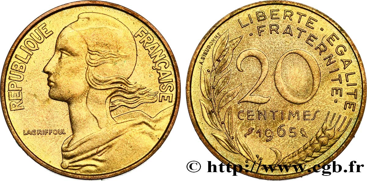 20 centimes Marianne 1965 Paris F.156/5 SC 