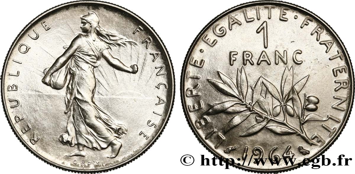 1 franc Semeuse, nickel 1964 Paris F.226/8 FDC 