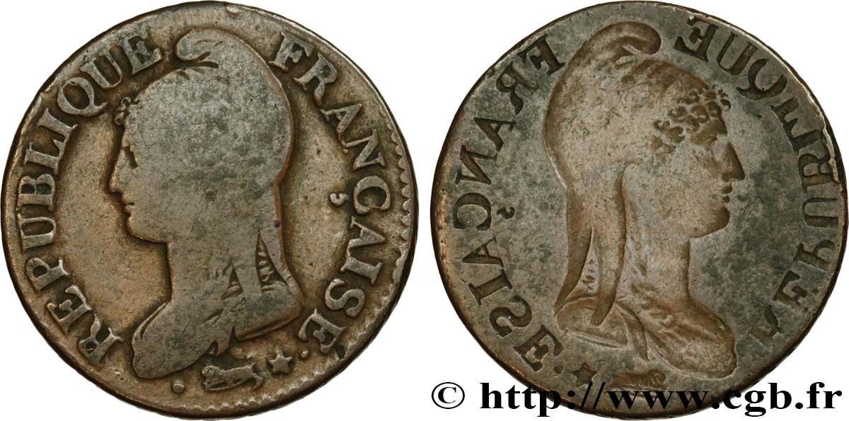 Cinq centimes Dupré, grand module, incuse du droit n.d. - F.115/- var. BC20 