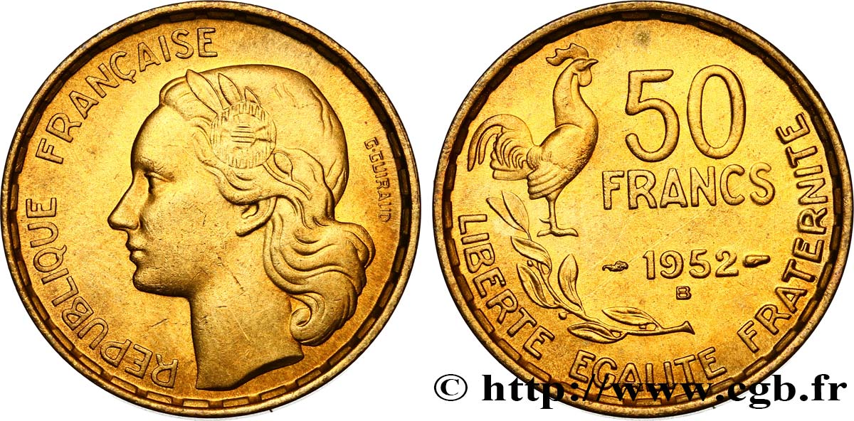 50 francs Guiraud 1952 Beaumont-Le-Roger F.425/9 SUP58 