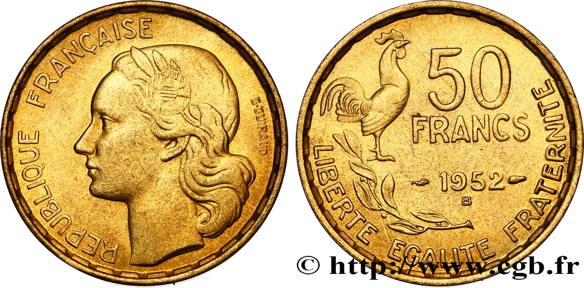 50 francs Guiraud 1952 Beaumont-Le-Roger F.425/9 TTB52 