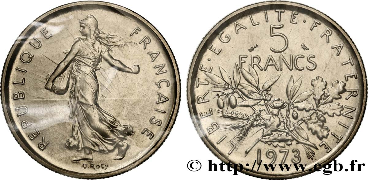 5 francs Semeuse, nickel 1973 Pessac F.341/5 ST 