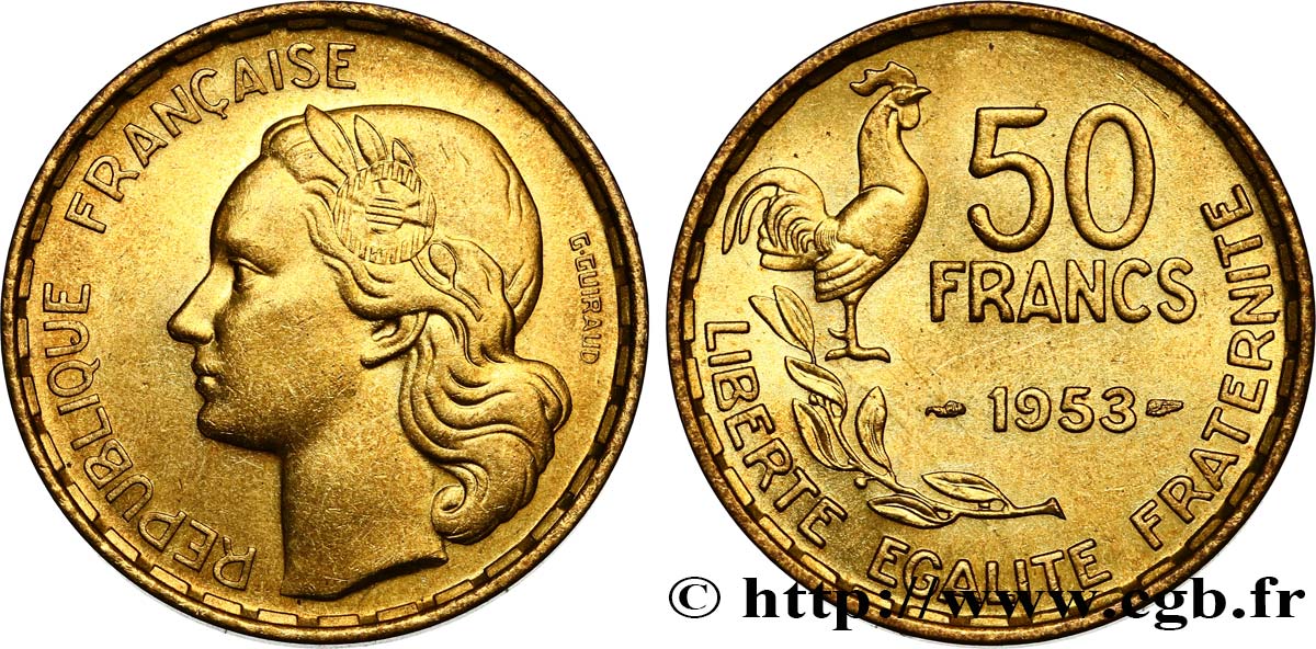 50 francs Guiraud 1953  F.425/10 EBC60 