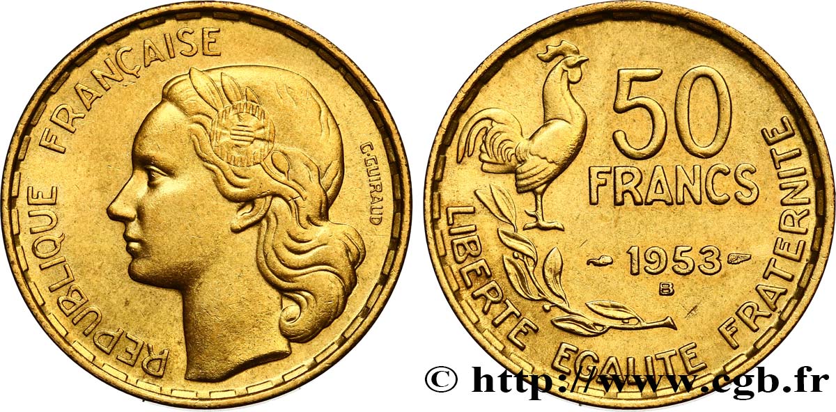 50 francs Guiraud 1953 Beaumont-Le-Roger F.425/11 VZ 