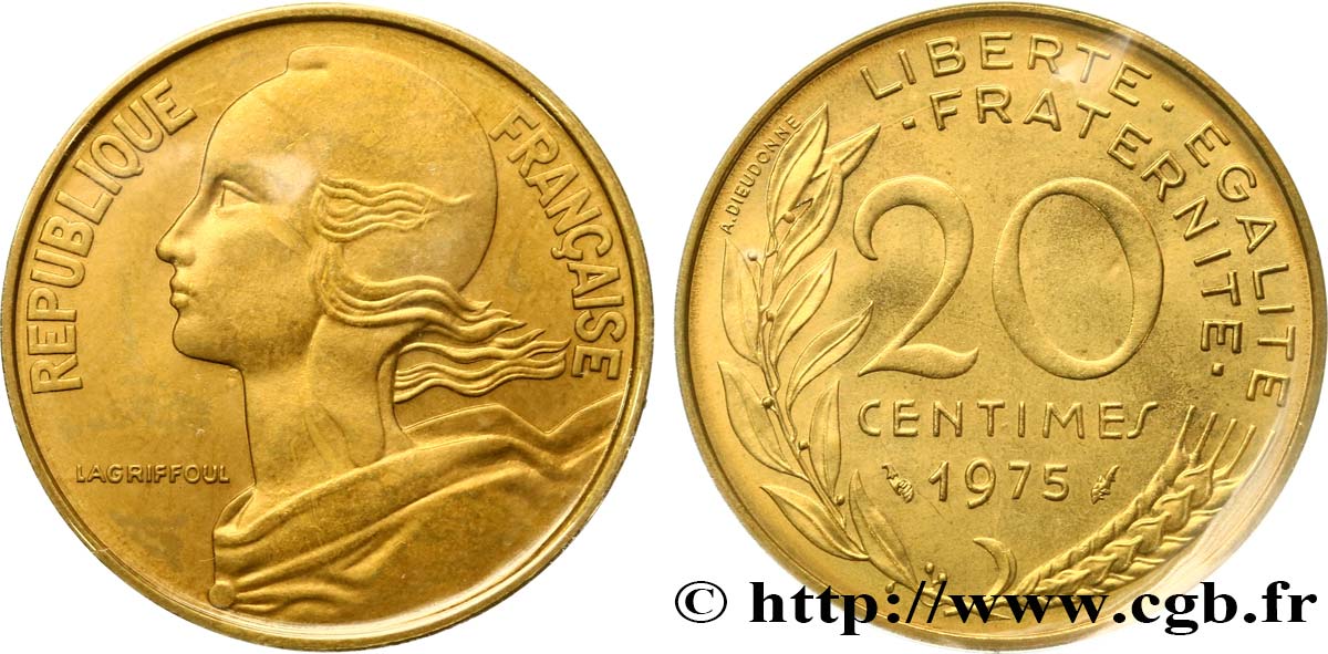 20 centimes Marianne 1975 Pessac F.156/15 ST68 