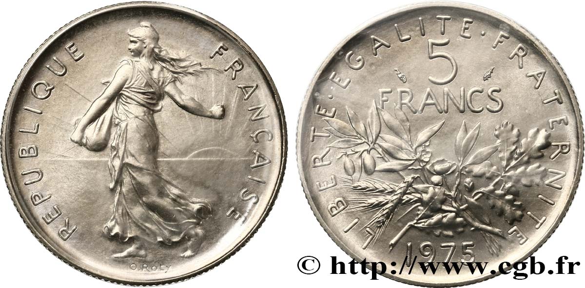 5 francs Semeuse, nickel 1975 Paris F.341/7 MS 