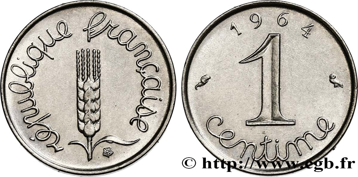 1 centime Épi, avec rebord 1964 Paris F.106/9 SUP62 