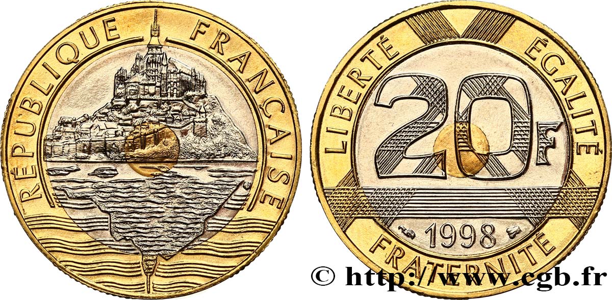 20 francs Mont Saint-Michel BU (Brillant Universel) 1998 Pessac F.403/14 ST 