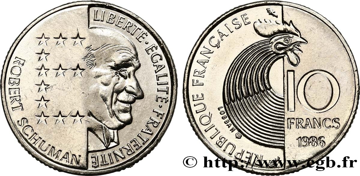 10 francs Robert Schuman 1986 Pessac F.374/2 MS63 