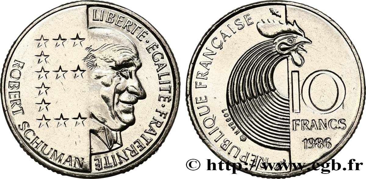 10 francs Robert Schuman 1986 Pessac F.374/2 SPL62 