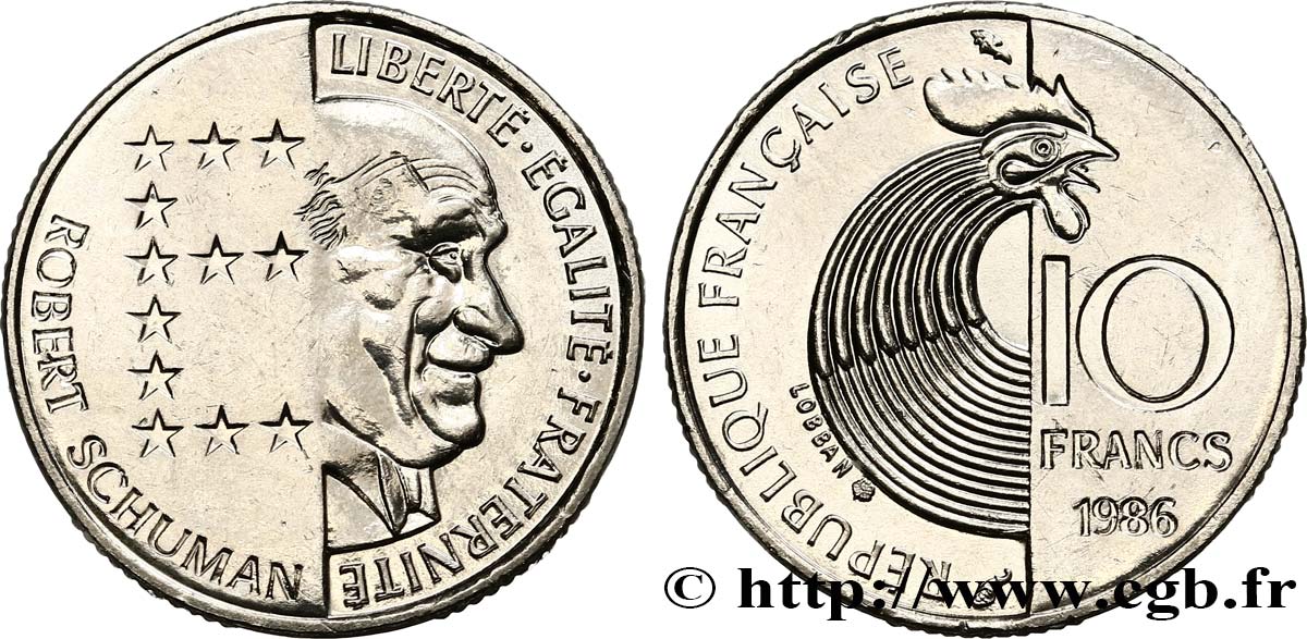 10 francs Robert Schuman 1986 Pessac F.374/2 VZ60 