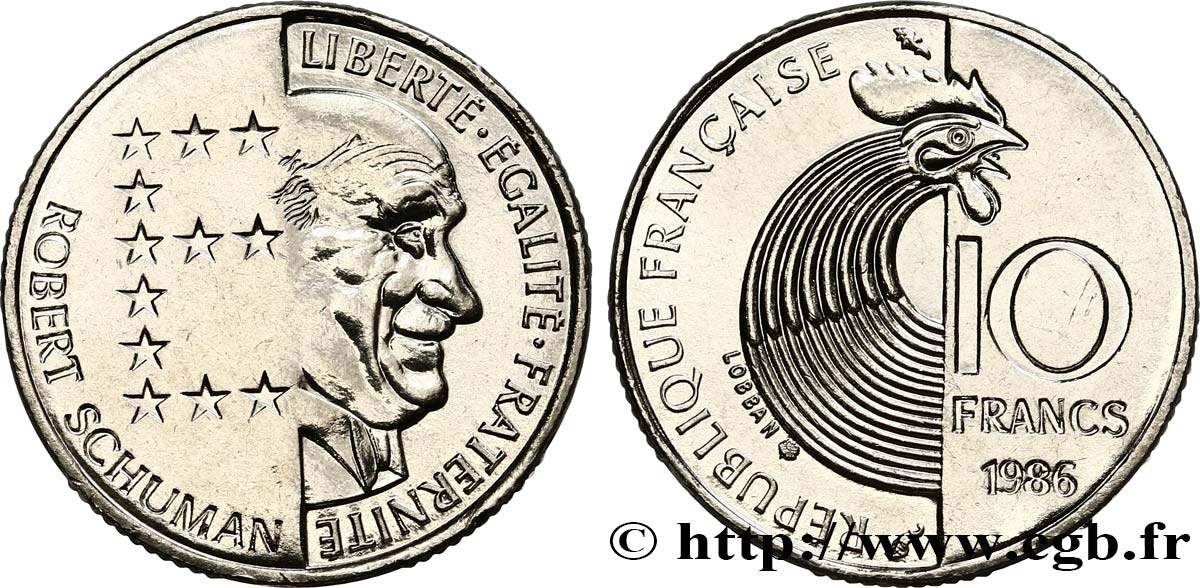 10 francs Robert Schuman 1986 Pessac F.374/2 MS63 