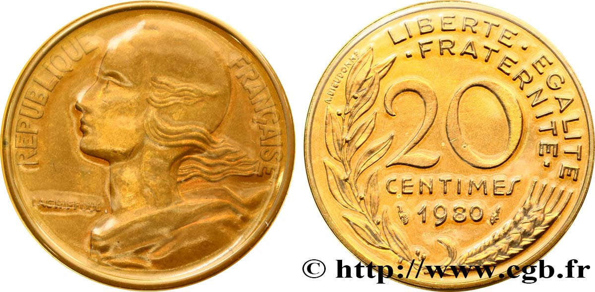 20 centimes Marianne 1980 Pessac F.156/20 MS 