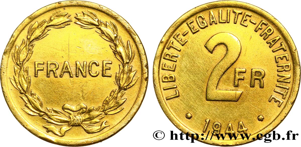2 francs France 1944  F.271/1 MBC 